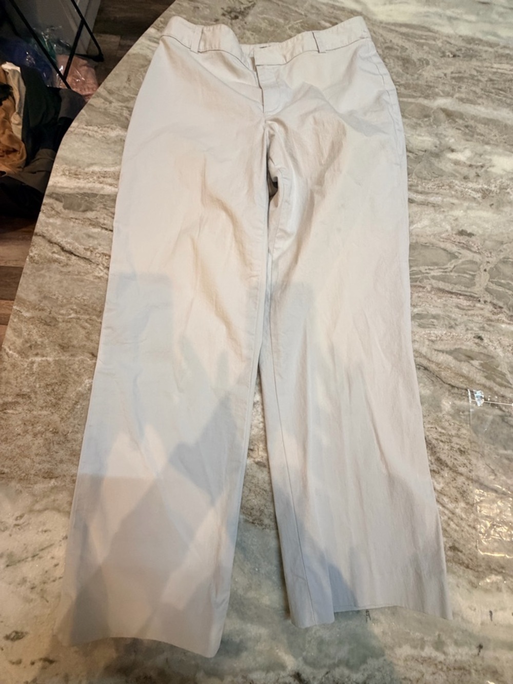 Banana Republic Stretch Khaki Pants Size 8Wide Leg Beige Work Career Pants